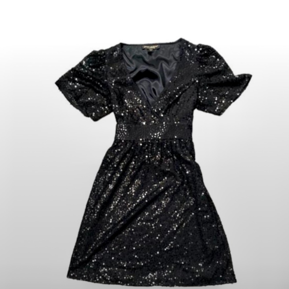 Betsey Johnson Black Sequin Party Dress